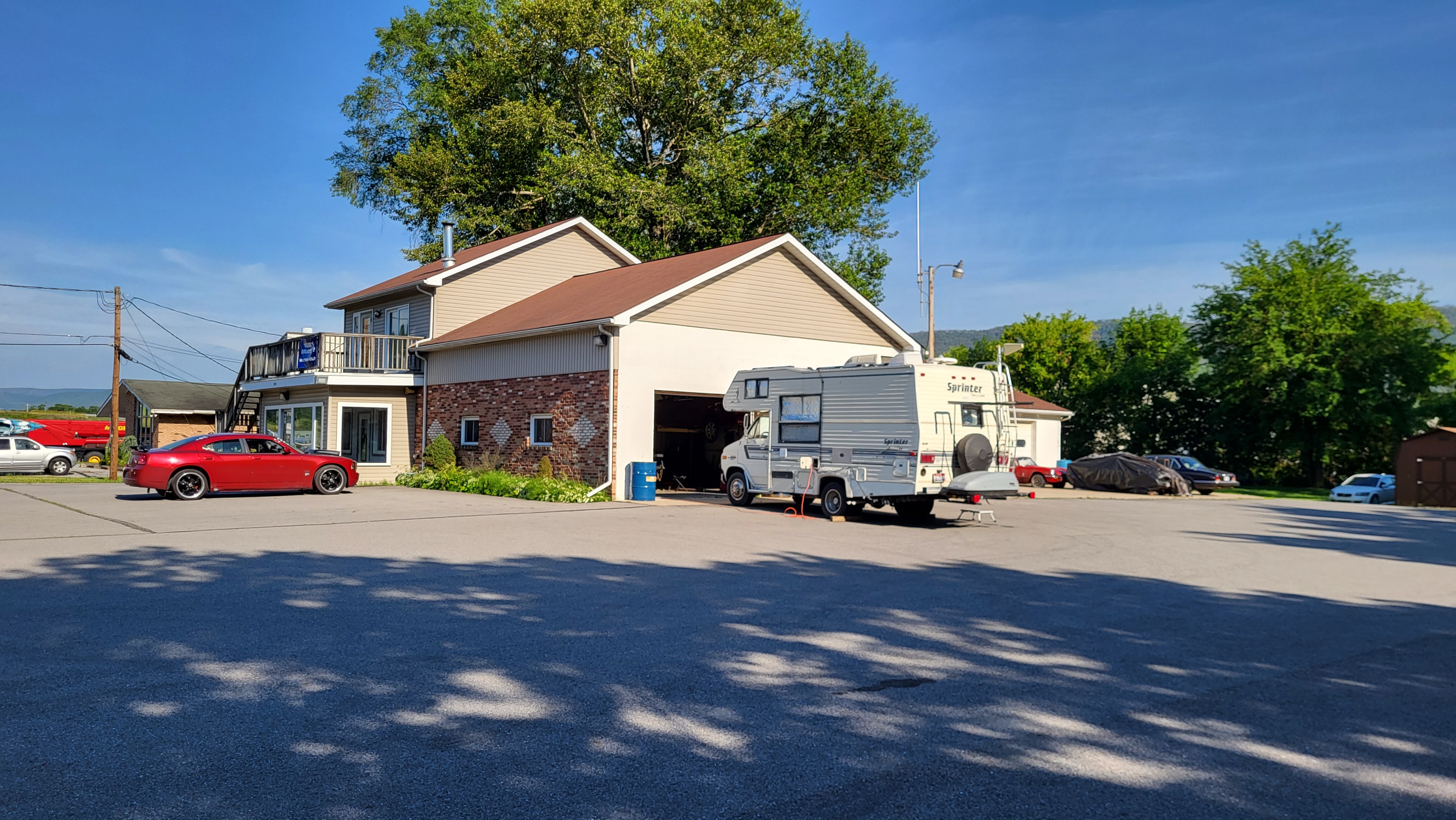 RV at the shop